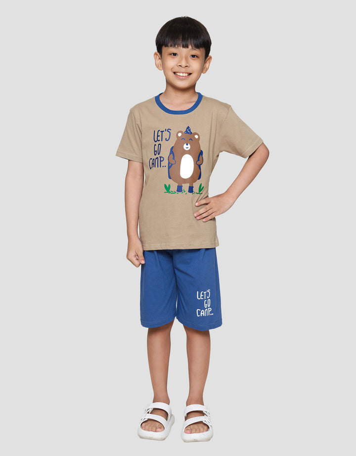 Little M Bear Lets Go Camp Pakaian Setelan Anak Laki-laki