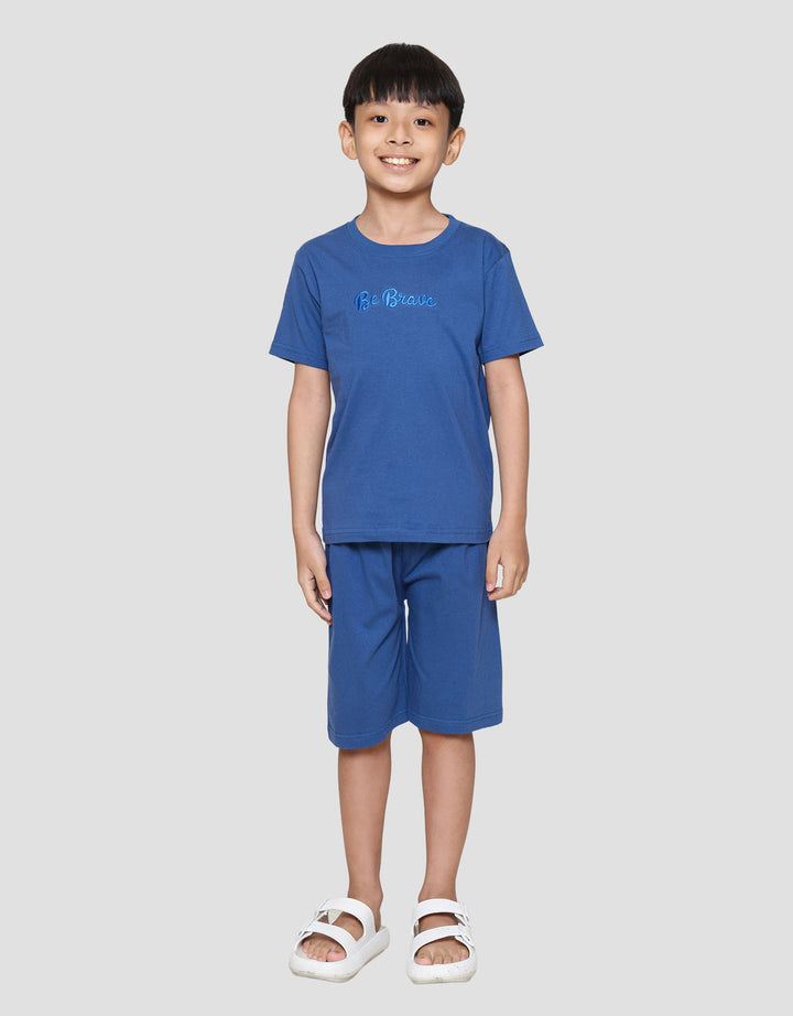 Little M Be Brave Bordir Pakaian Setelan Anak Laki-laki