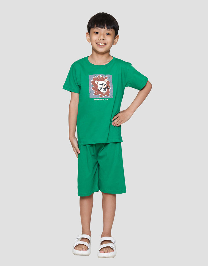 Little M Lion Background Kotak Pakaian Setelan Anak Laki-laki