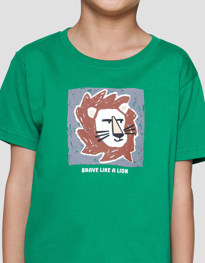 Little M Lion Background Kotak Pakaian Setelan Anak Laki-laki