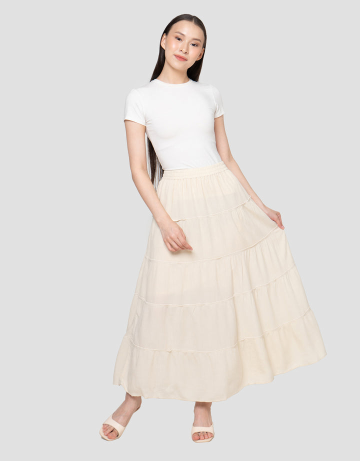 Nevada Tier Rayon Crinckle Rok Panjang Wanita