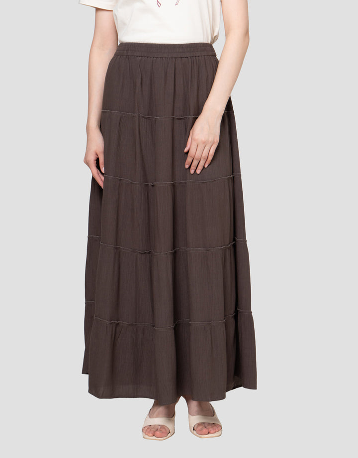 Nevada Tier Rayon Crinckle Rok Panjang Wanita