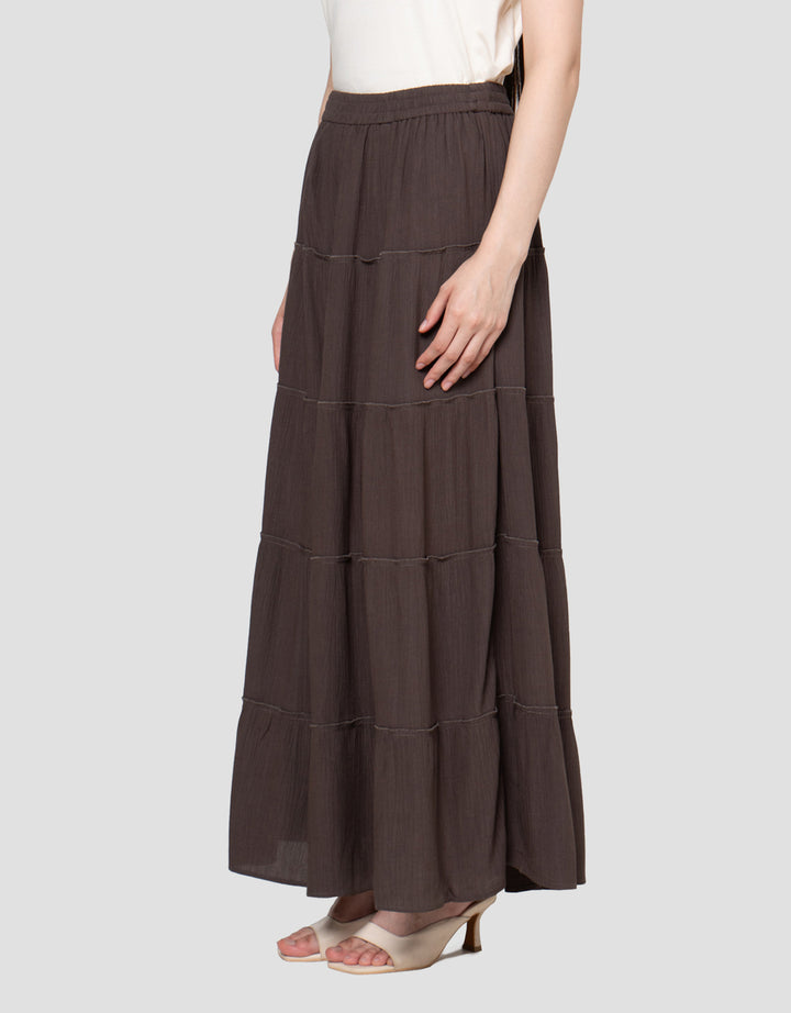 Nevada Tier Rayon Crinckle Rok Panjang Wanita