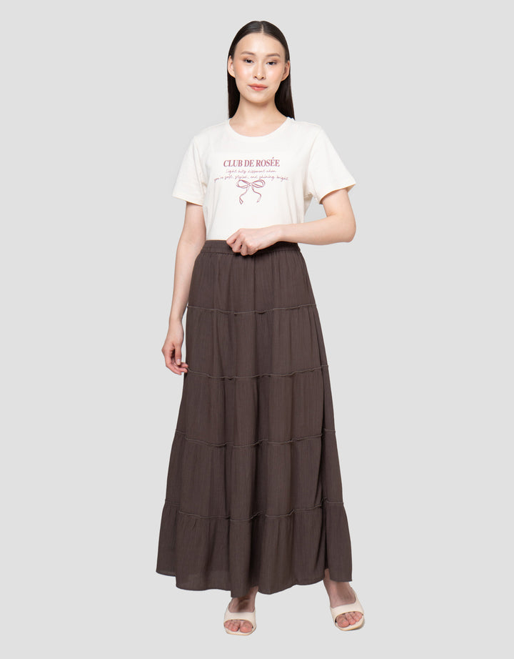 Nevada Tier Rayon Crinckle Rok Panjang Wanita