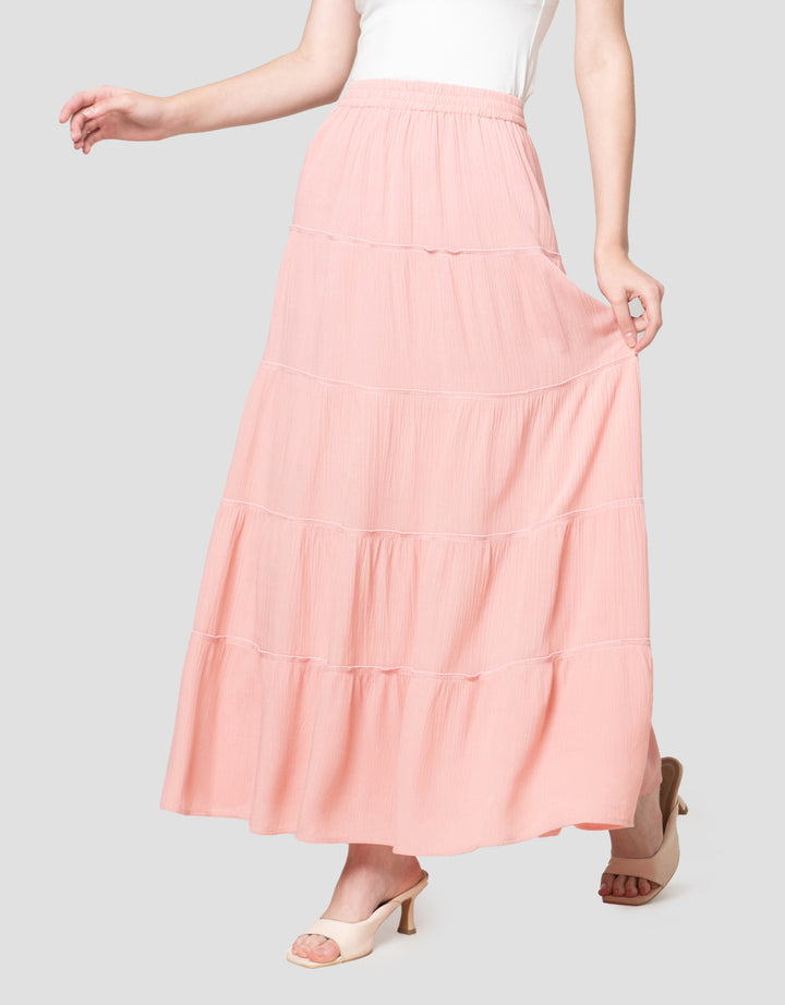 Nevada Tier Rayon Crinckle Rok Panjang Wanita