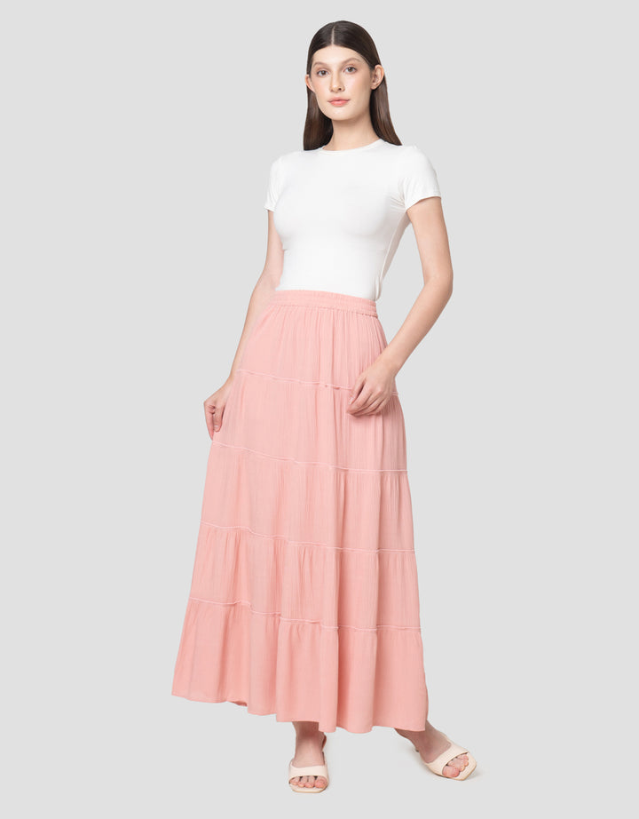 Nevada Tier Rayon Crinckle Rok Panjang Wanita