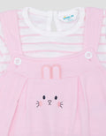 Little M 2Pcs Double Knit Rabbit App Jumpsuit Overall Bayi