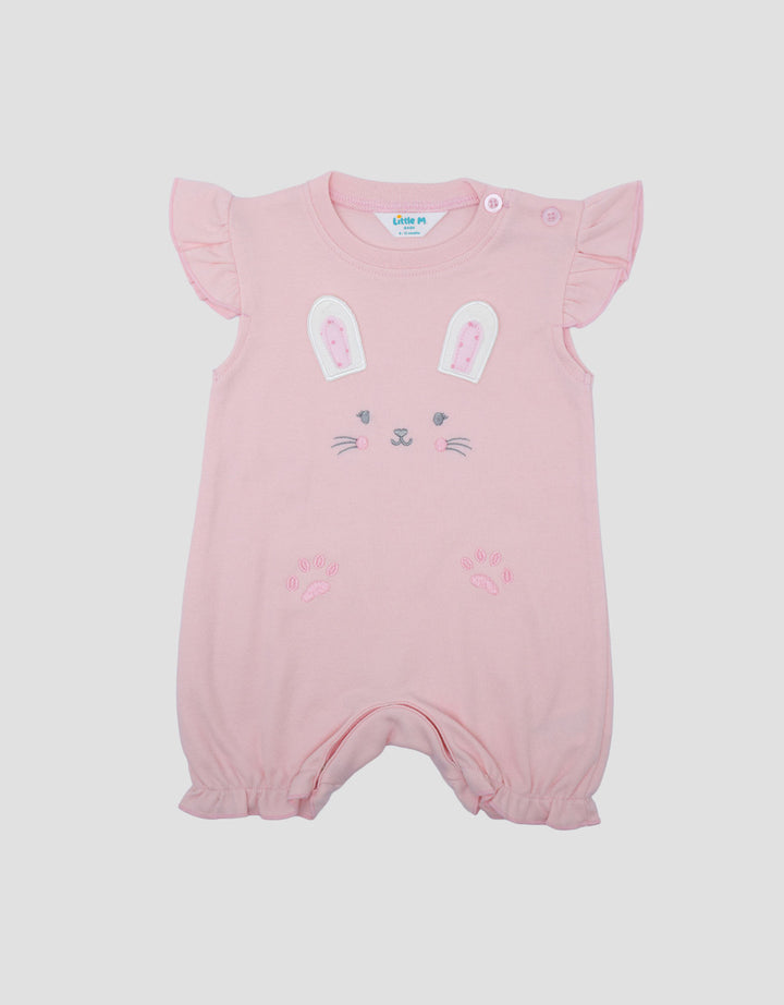 Little M Double Knit Rabbit App Jumpsuit Romper Bayi