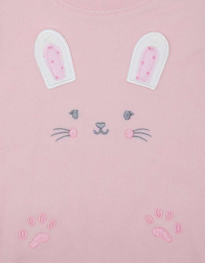 Little M Double Knit Rabbit App Jumpsuit Romper Bayi