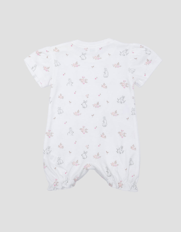 Little M Double Knit Fullprint Rabbit Jumpsuit Romper Bayi