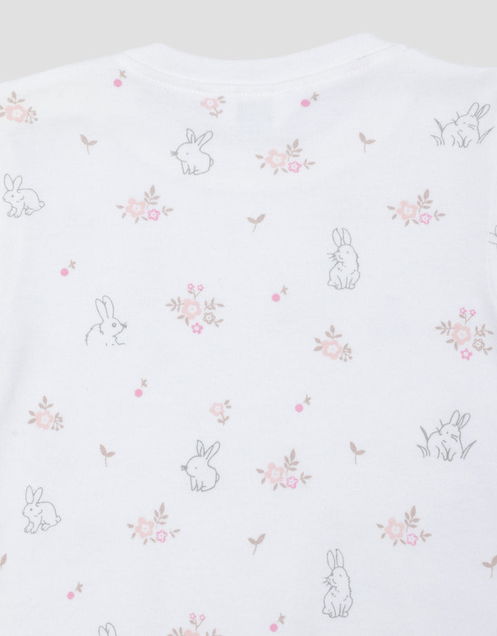 Little M Double Knit Fullprint Rabbit Jumpsuit Romper Bayi