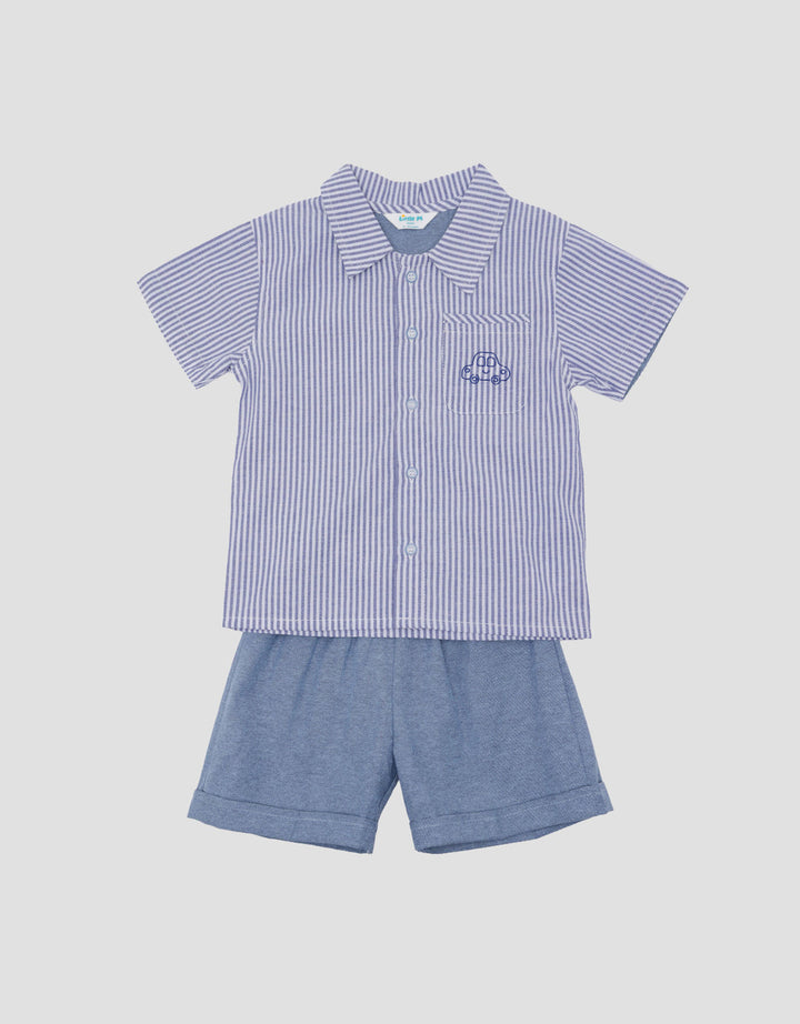 Little M Woven Salur Pakaian Setelan Bayi