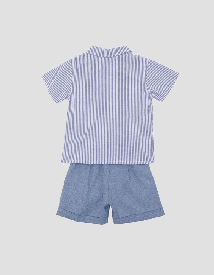 Little M Woven Salur Pakaian Setelan Bayi