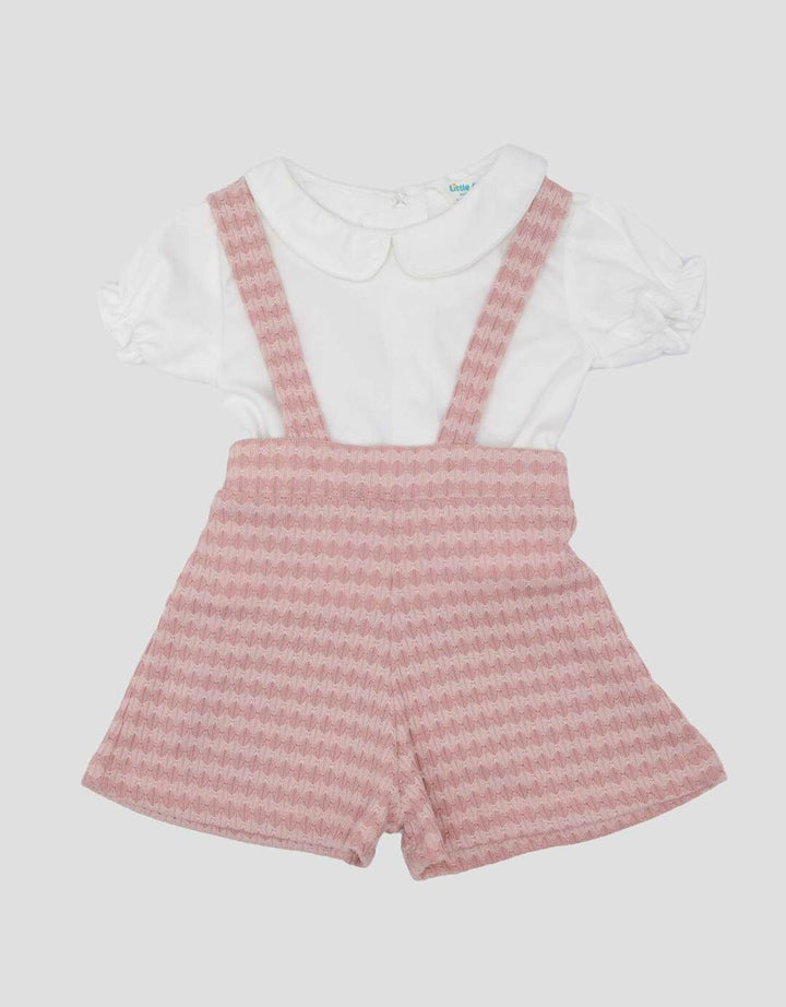 Little M Textured Ombak Jumpsuit Overall Bayi