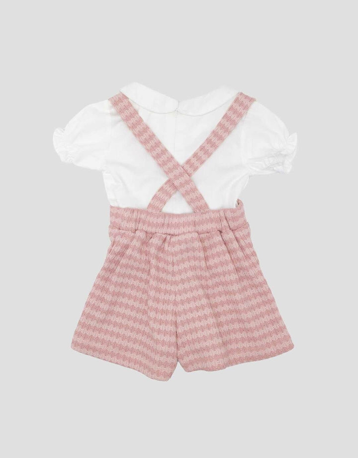 Little M Textured Ombak Jumpsuit Overall Bayi