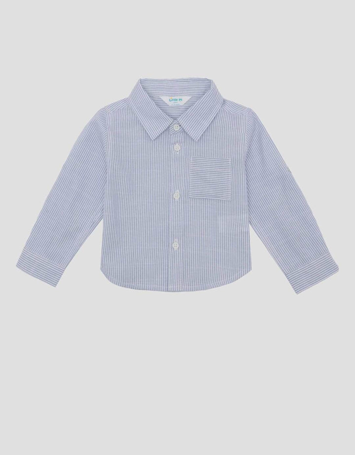 Little M Yarndyed Salur Kemeja Bayi