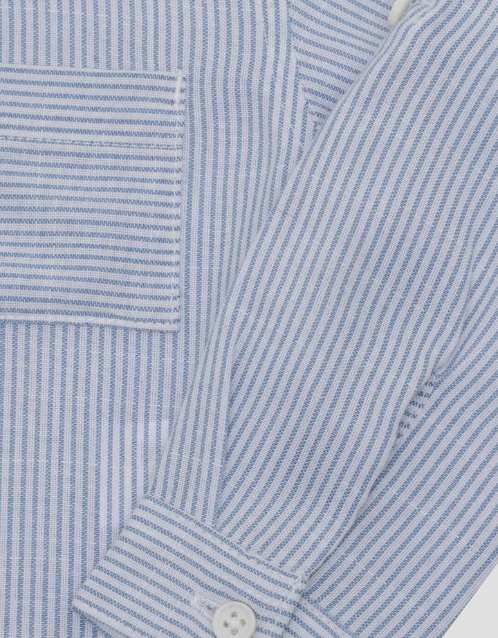 Little M Yarndyed Salur Kemeja Bayi