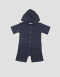 Little M Woven Cringcle With Hoodie Pakaian Set Bayi
