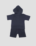 Little M Woven Cringcle With Hoodie Pakaian Set Bayi