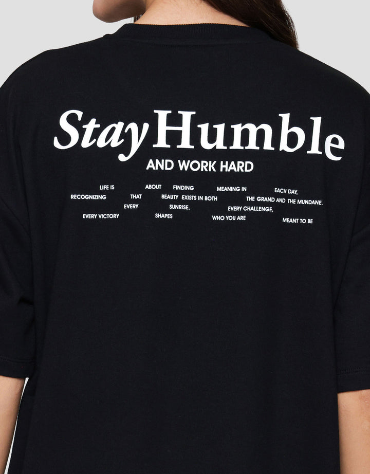 Nevada Baby Terry Stay Humble Kaos Oversize Wanita