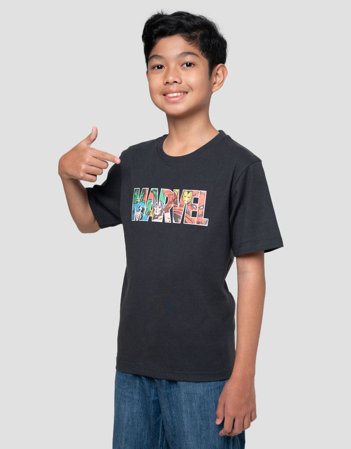 Marvel Logo Tulisan Kaos Anak Laki-laki