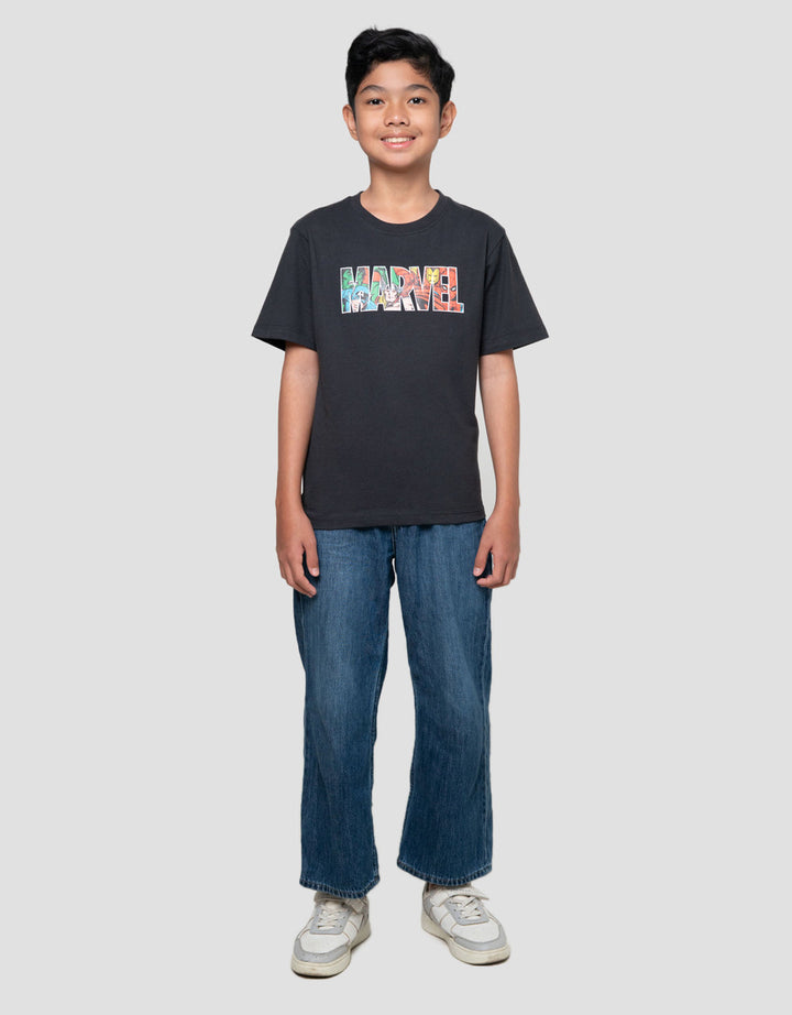 Marvel Logo Tulisan Kaos Anak Laki-laki