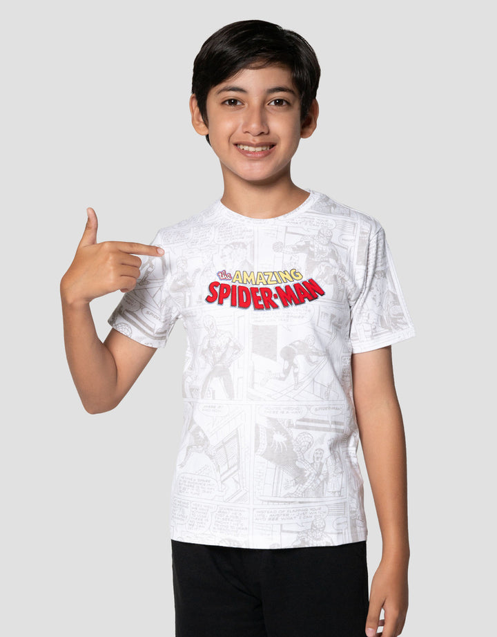 Marvel Spiderman Fp Komik Kaos Anak Laki-laki