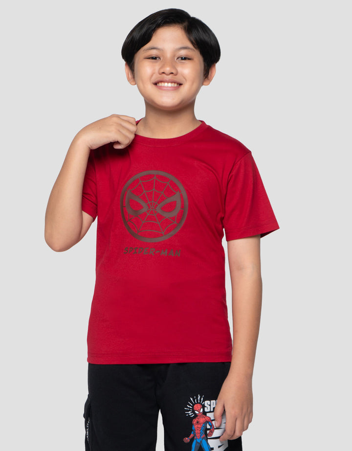 Marvel Spiderman Head Hd Print Kaos Anak Laki-laki