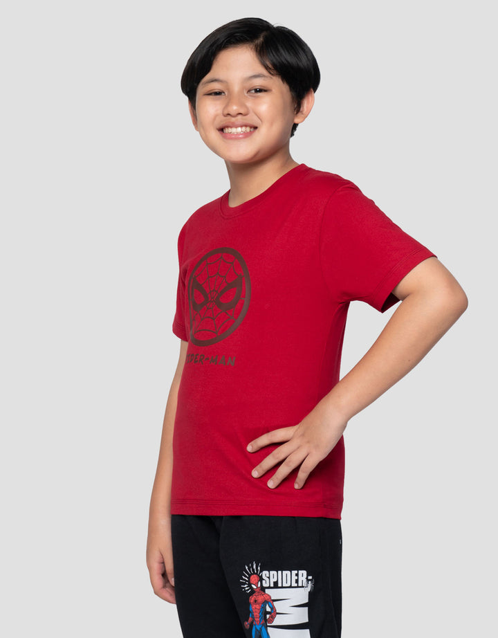 Marvel Spiderman Head Hd Print Kaos Anak Laki-laki