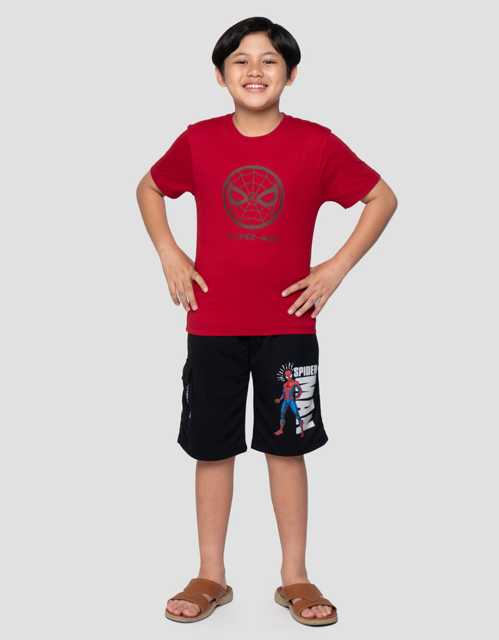 Marvel Spiderman Head Hd Print Kaos Anak Laki-laki
