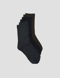 Cole 3 Pk Quarter Socks Rib Solid Color Kaus Kaki Pria