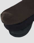 Cole 3 Pk Quarter Socks Rib Solid Color Kaus Kaki Pria