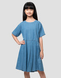 Nevada Denim Bawah Lipit Dress Anak Perempuan