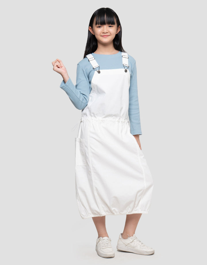Nevada Woven Overall Pinggang Stopper Maxi Dress Anak Perempuan