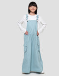 Nevada Woven Overall Kantong Kargo Maxi Dress Anak Perempuan