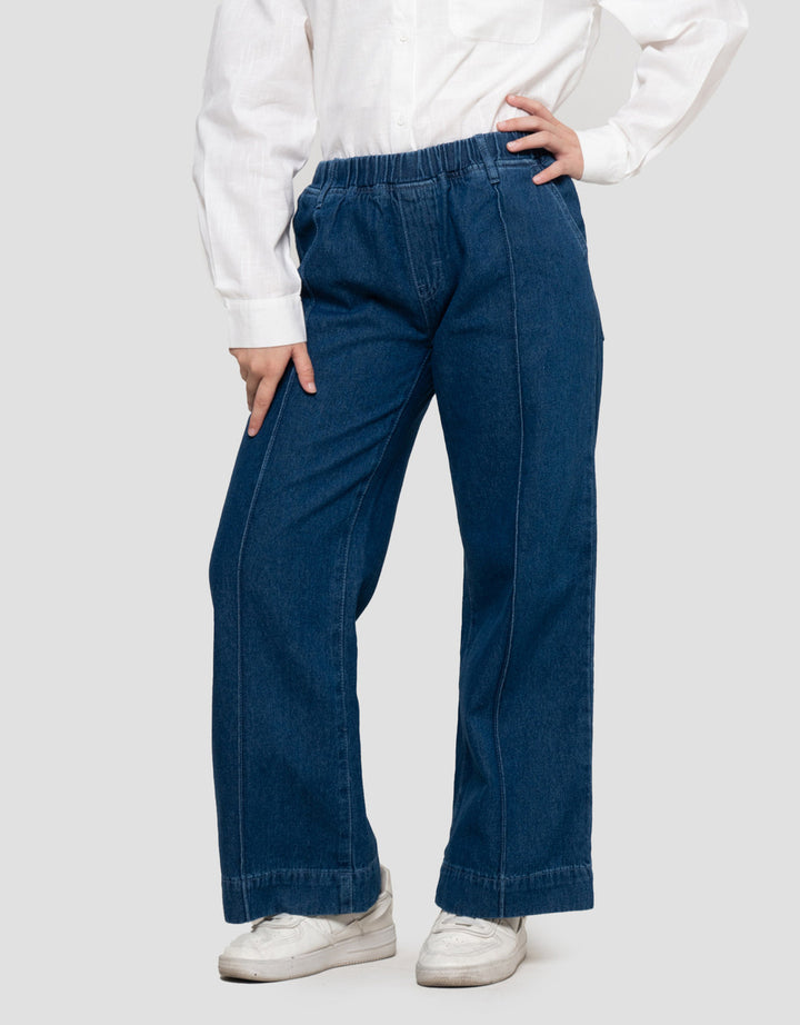 Nevada Cubit Tengah Lipat Bawah Celana Denim Anak Perempuan