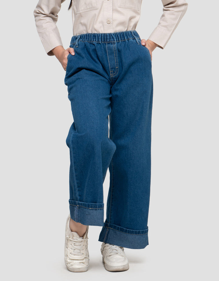 Nevada Bawah Lipat Celana Denim Anak Perempuan