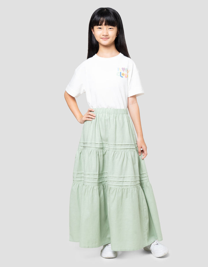 Nevada Woven Lipet Rok Maxi Anak Perempuan