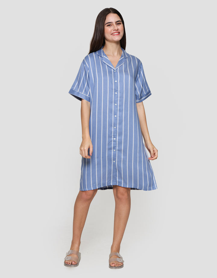 St. Yves Woven Stripe Dress Tidur Wanita
