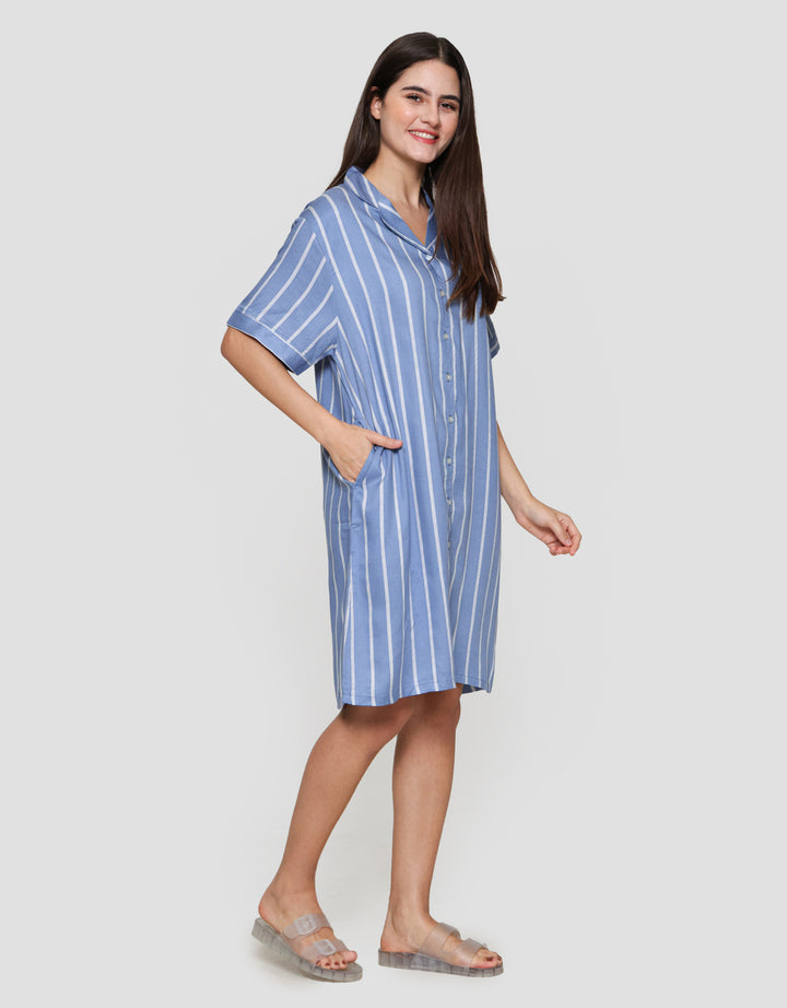 St. Yves Woven Stripe Dress Tidur Wanita
