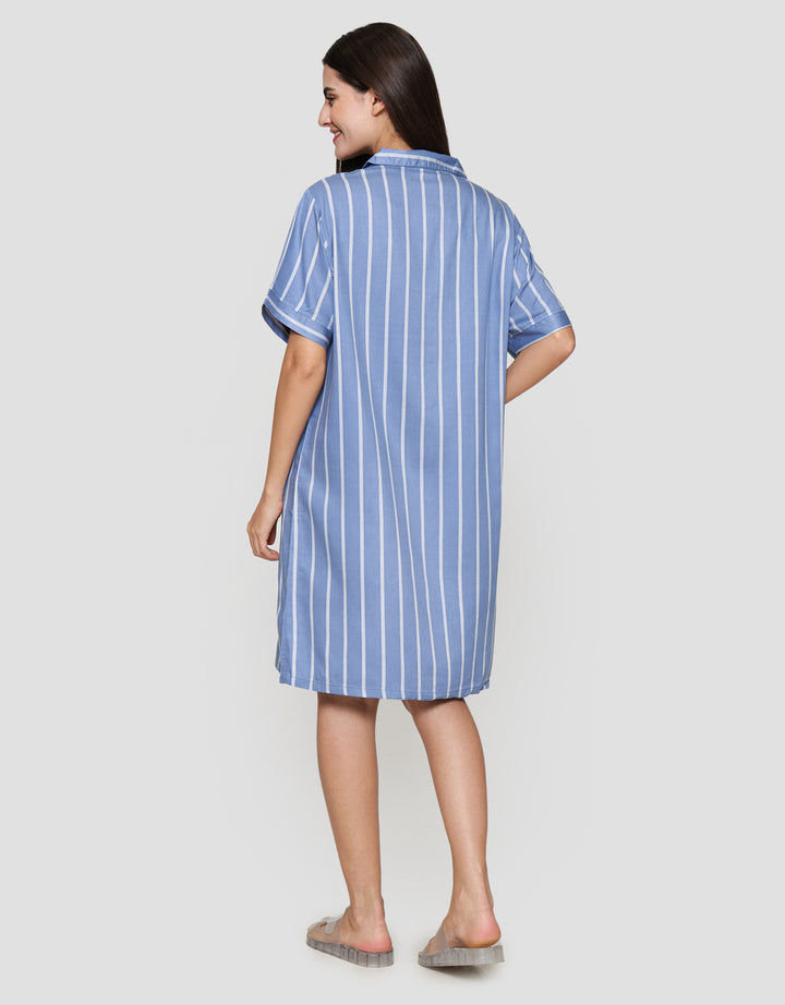 St. Yves Woven Stripe Dress Tidur Wanita