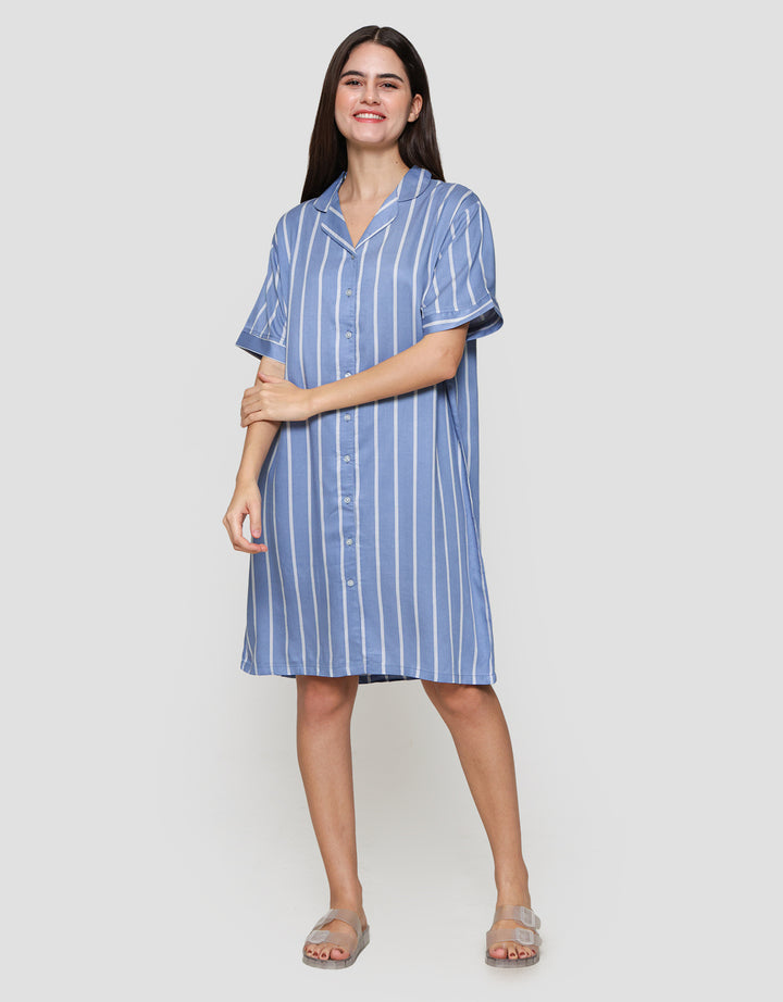 St. Yves Woven Stripe Dress Tidur Wanita
