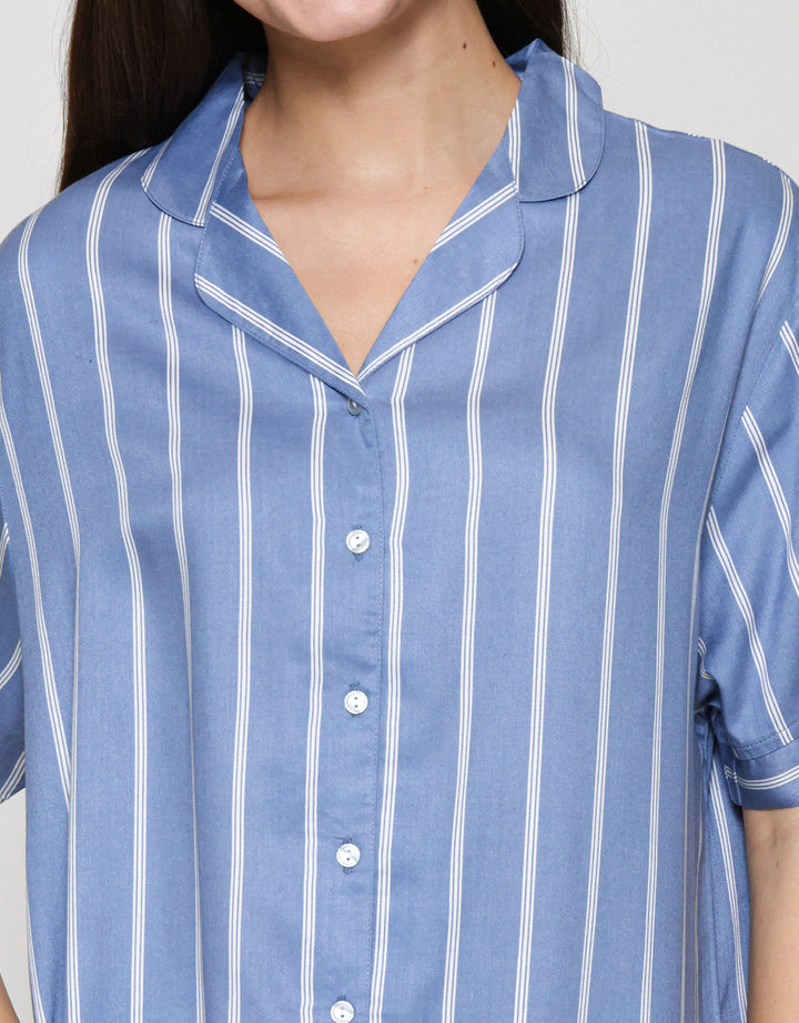 St. Yves Woven Stripe Dress Tidur Wanita