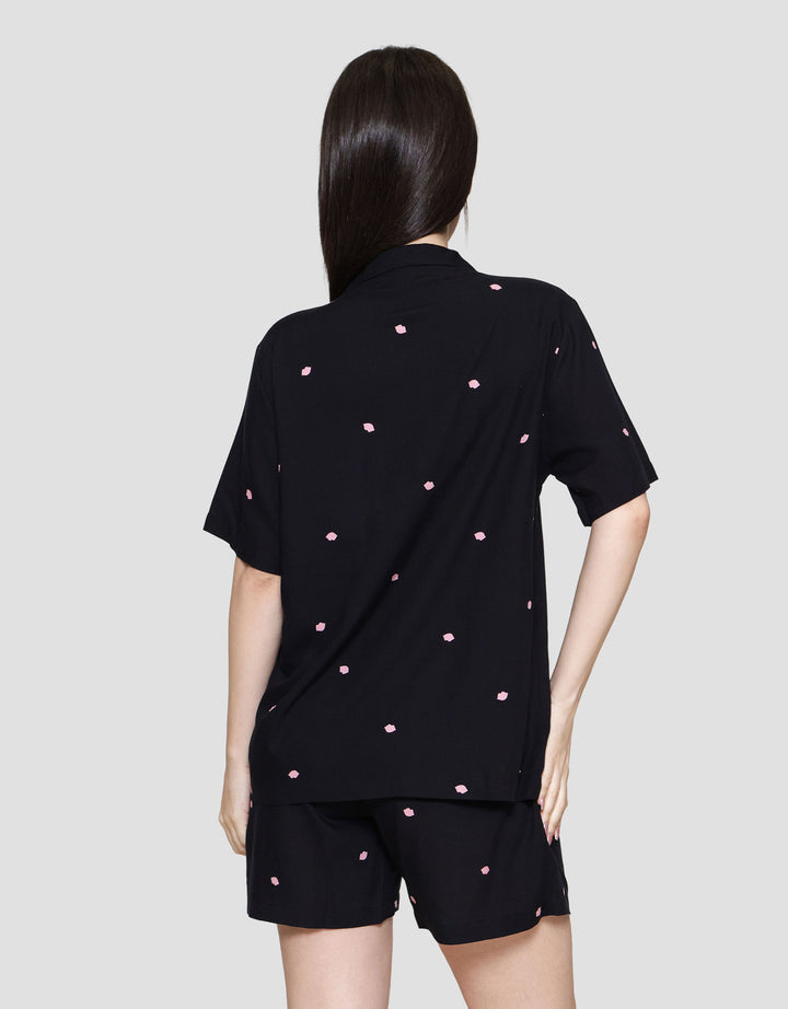 Nevada Lippy Dot Setelan Piyama Wanita