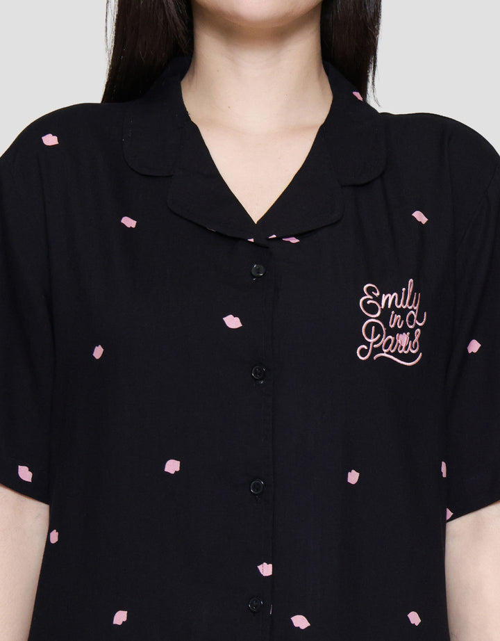 Nevada Lippy Dot Setelan Piyama Wanita