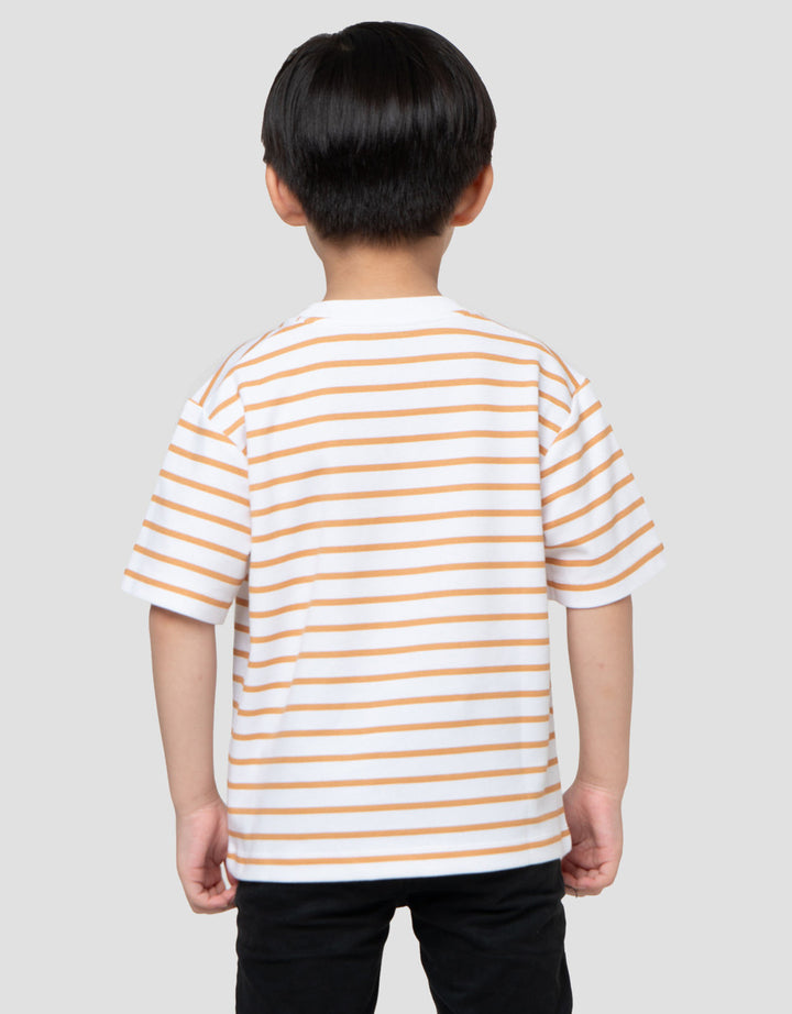 Suko Motif Garis Kaos Kerah Bulat Lengan Pendek Anak Laki-Laki