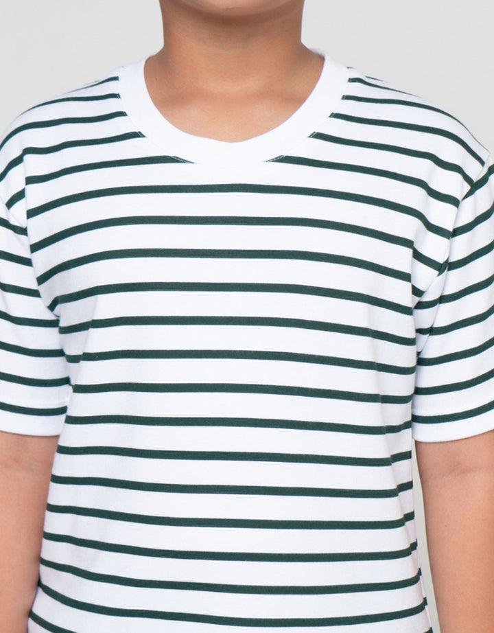 Suko Motif Garis Kaos Kerah Bulat Lengan Pendek Anak Laki-Laki