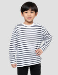 Suko Motif Garis Kaos Kerah Bulat Lengan Panjang Anak Laki-Laki