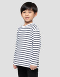 Suko Motif Garis Kaos Kerah Bulat Lengan Panjang Anak Laki-Laki