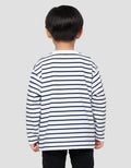 Suko Motif Garis Kaos Kerah Bulat Lengan Panjang Anak Laki-Laki